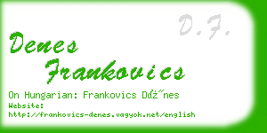 denes frankovics business card